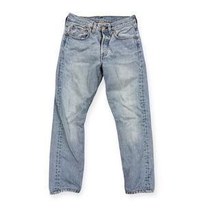 Vintage Levi's 501 Big E Jeans Premieum Men's 26x28 Blue Light Wash Straight Leg